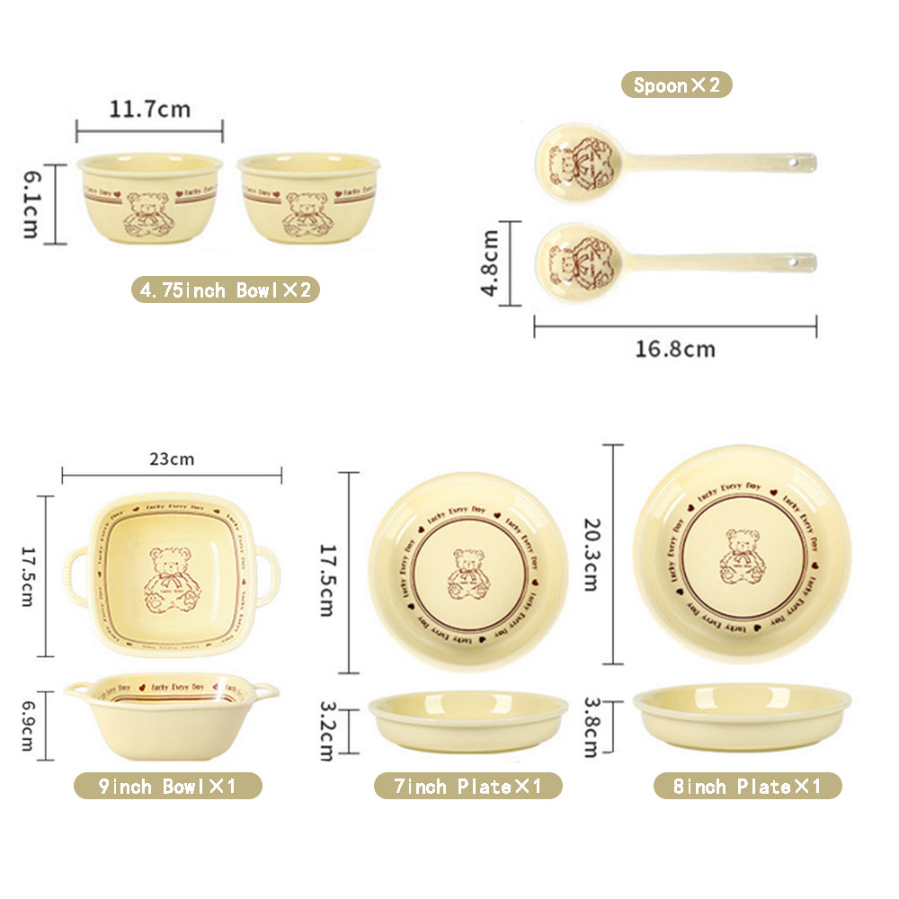 7-Piece Teddy Bear · Ceramic Dinnerware Set