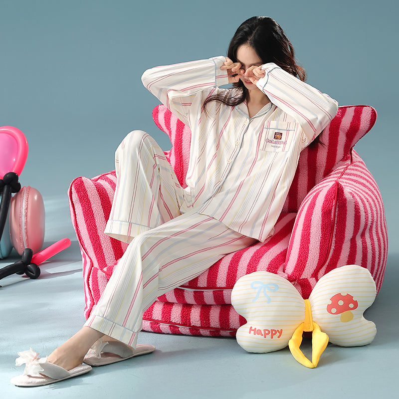 Aurora Stripe · Women's Cotton Long Sleeve Pajama Set