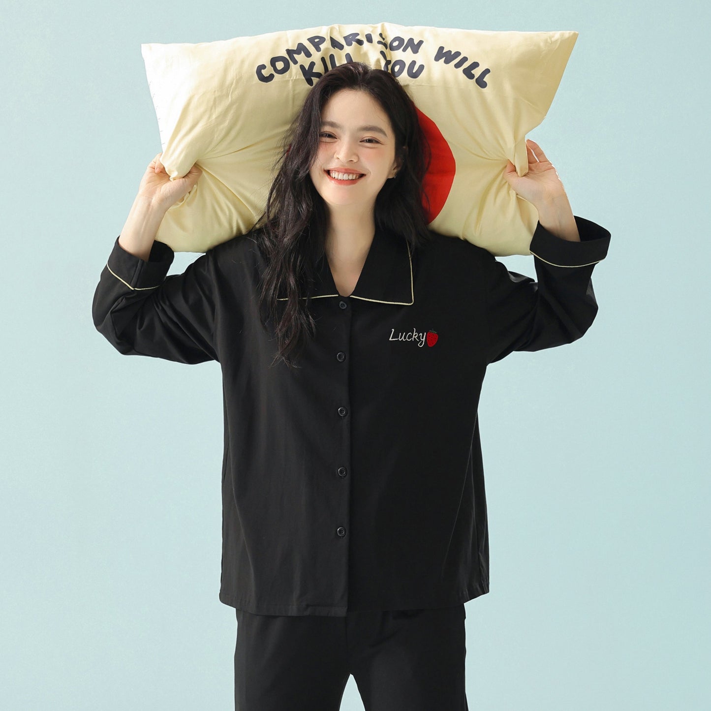 Berry Whisper · Women's Cotton Long Sleeve Pajama Set