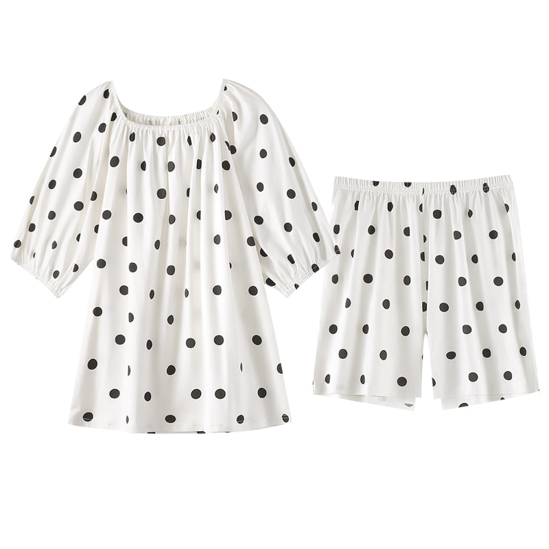 Bubble Gleam · Women's Cotton Pajama Set - Short Sleeve & Shorts / Nightdress