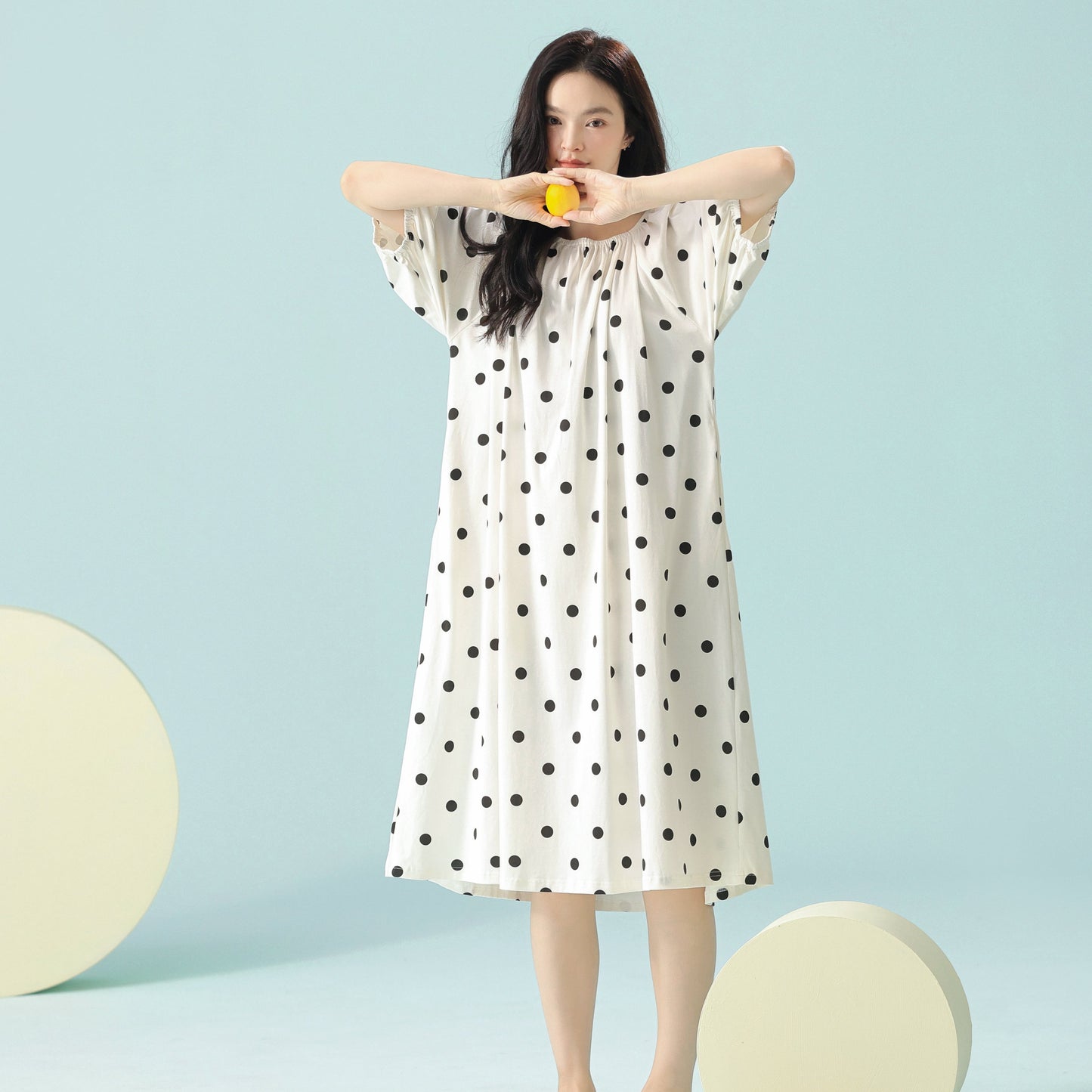 Bubble Gleam · Women's Cotton Pajama Set - Short Sleeve & Shorts / Nightdress