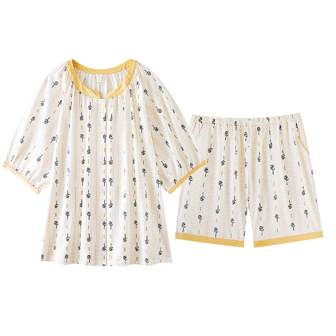 Butter Bloom · Women's Cotton Short Sleeve & Shorts Pajama Set