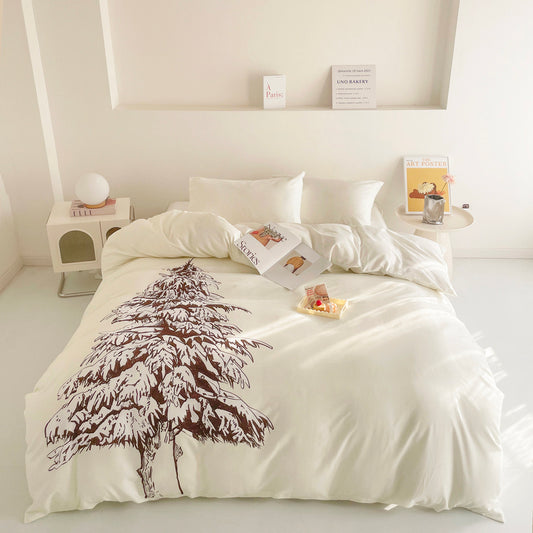 Cozy queen-size flannel bedding set made from soft, organic cotton flannel fabric, providing warmth and comfort for a restful night's sleep.