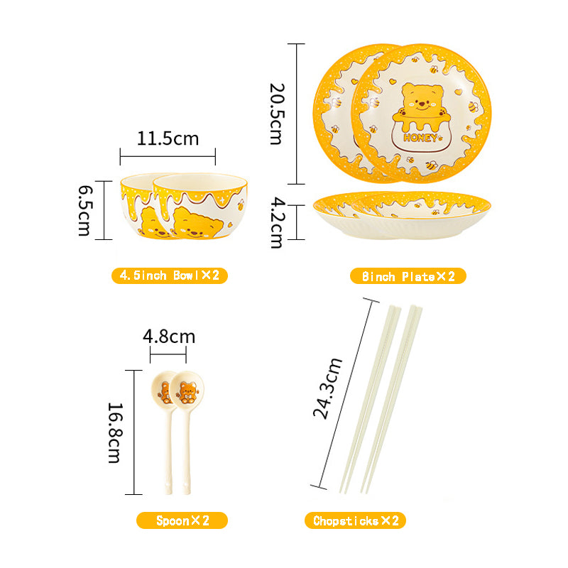 Cute Yellow Bear · Ceramic Dinnerware Set