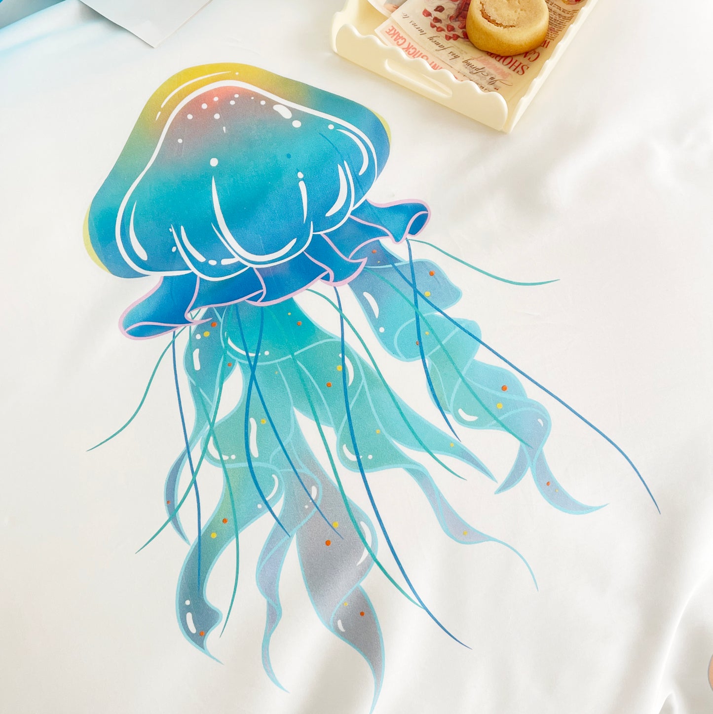 Organic cotton bed sheets for kids in blue, featuring cute and playful designs, perfect for a cozy and eco-friendly bedtime.