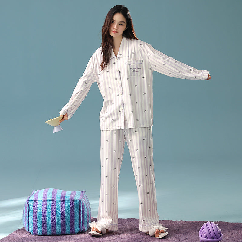Lavender Morning · Women's Cotton Long Sleeve Pajama Set