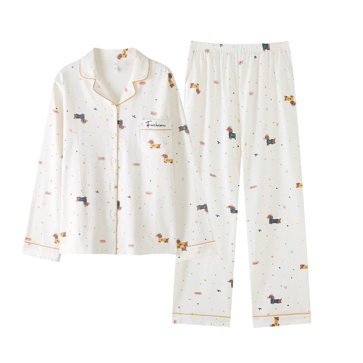 Little Pup · Women's Cotton Long-Sleeve Pajama Set