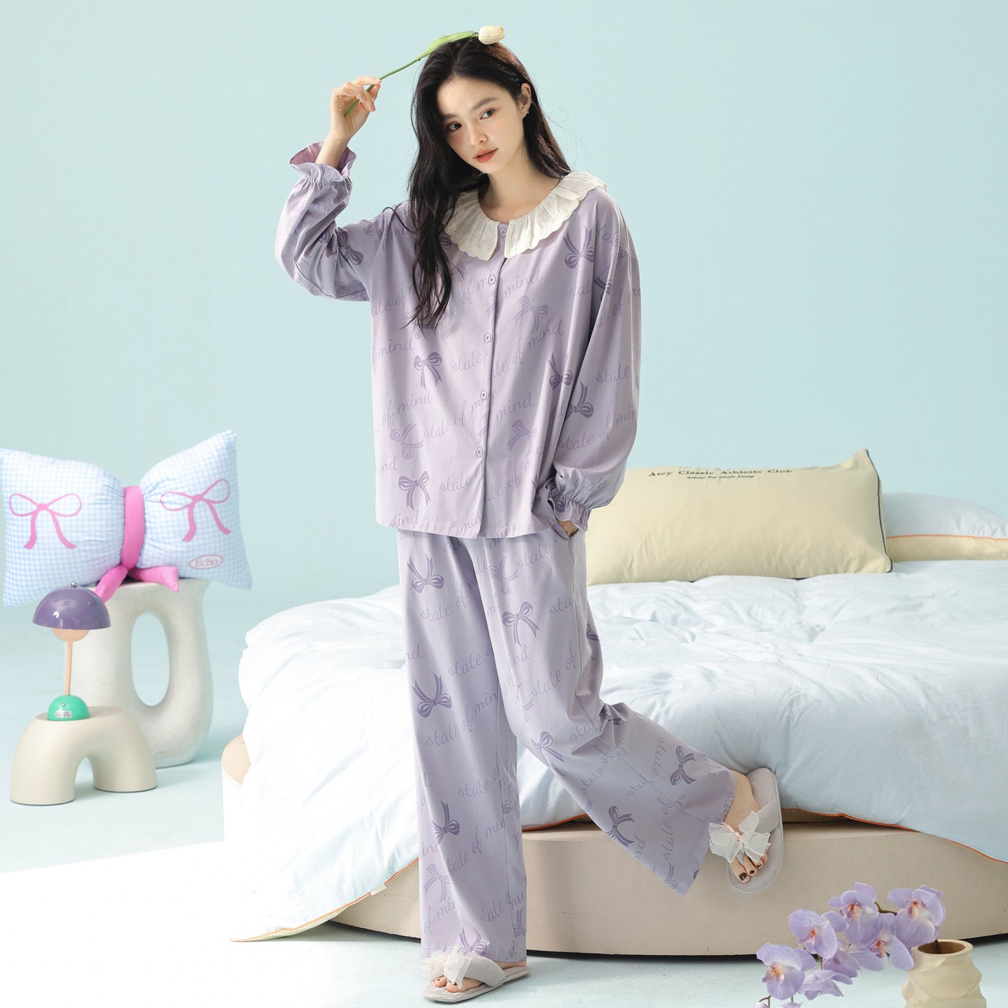 Night Bloom · Women's Cotton Long Sleeve Pajama Set