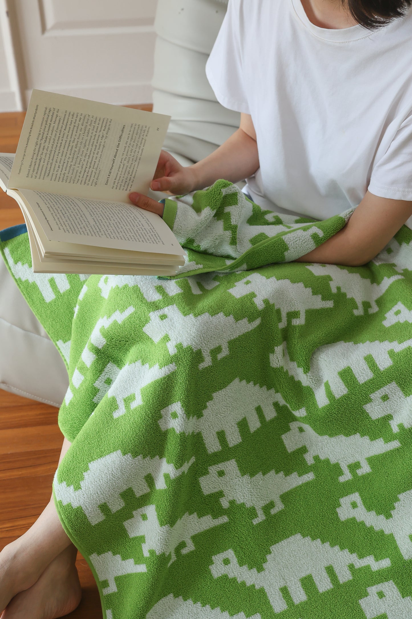 Pixel Dinosaur · Cotton Bath Towel
