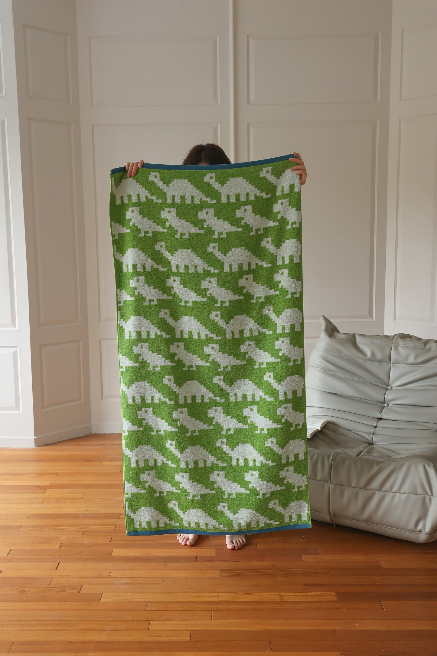 Pixel Dinosaur · Cotton Bath Towel