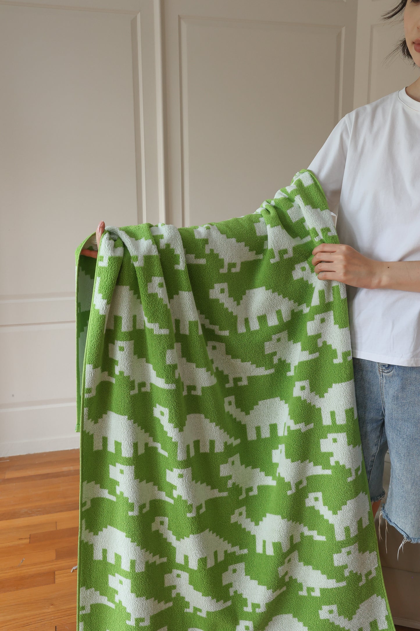Pixel Dinosaur · Cotton Bath Towel