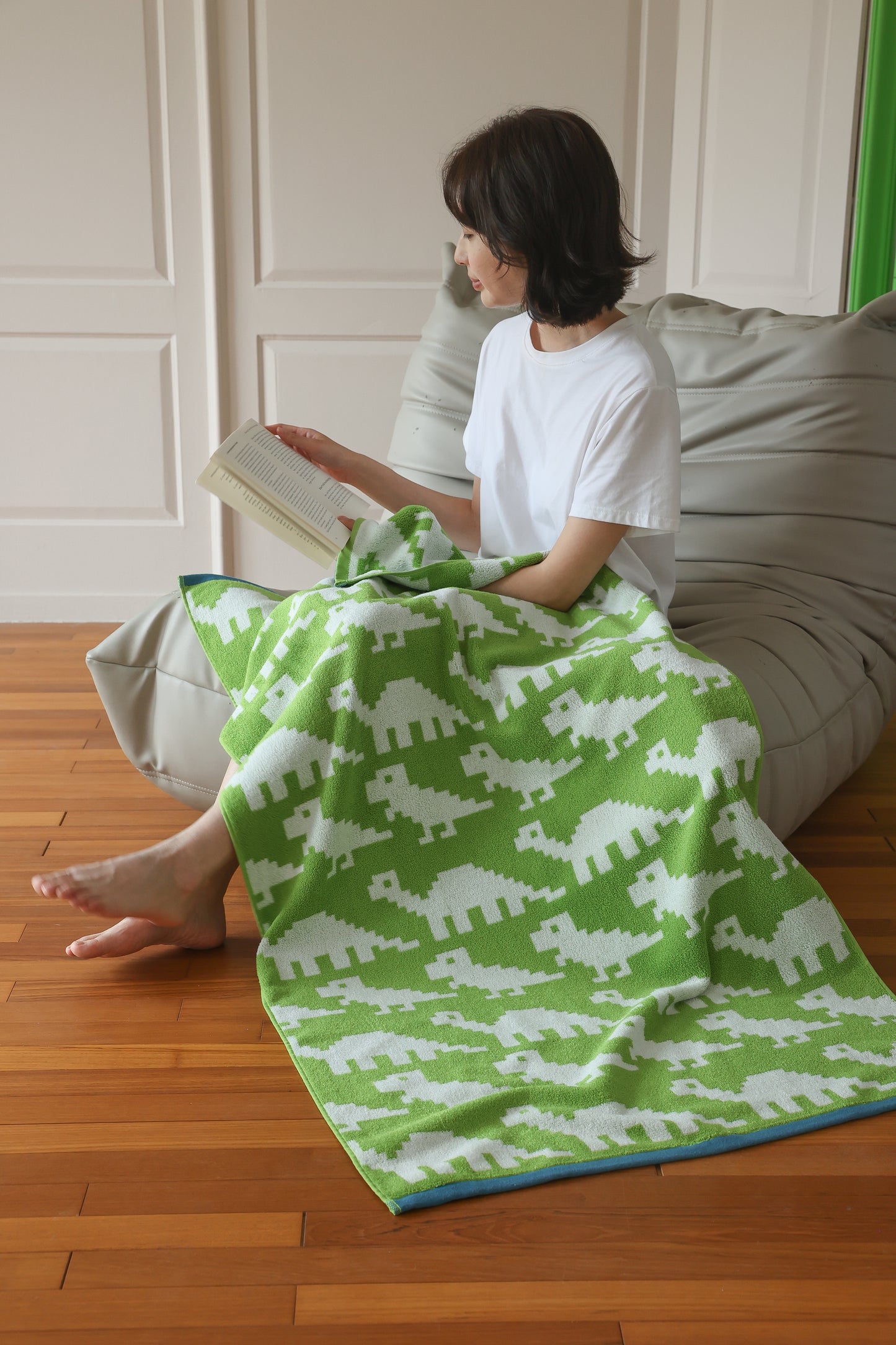 Pixel Dinosaur · Cotton Bath Towel