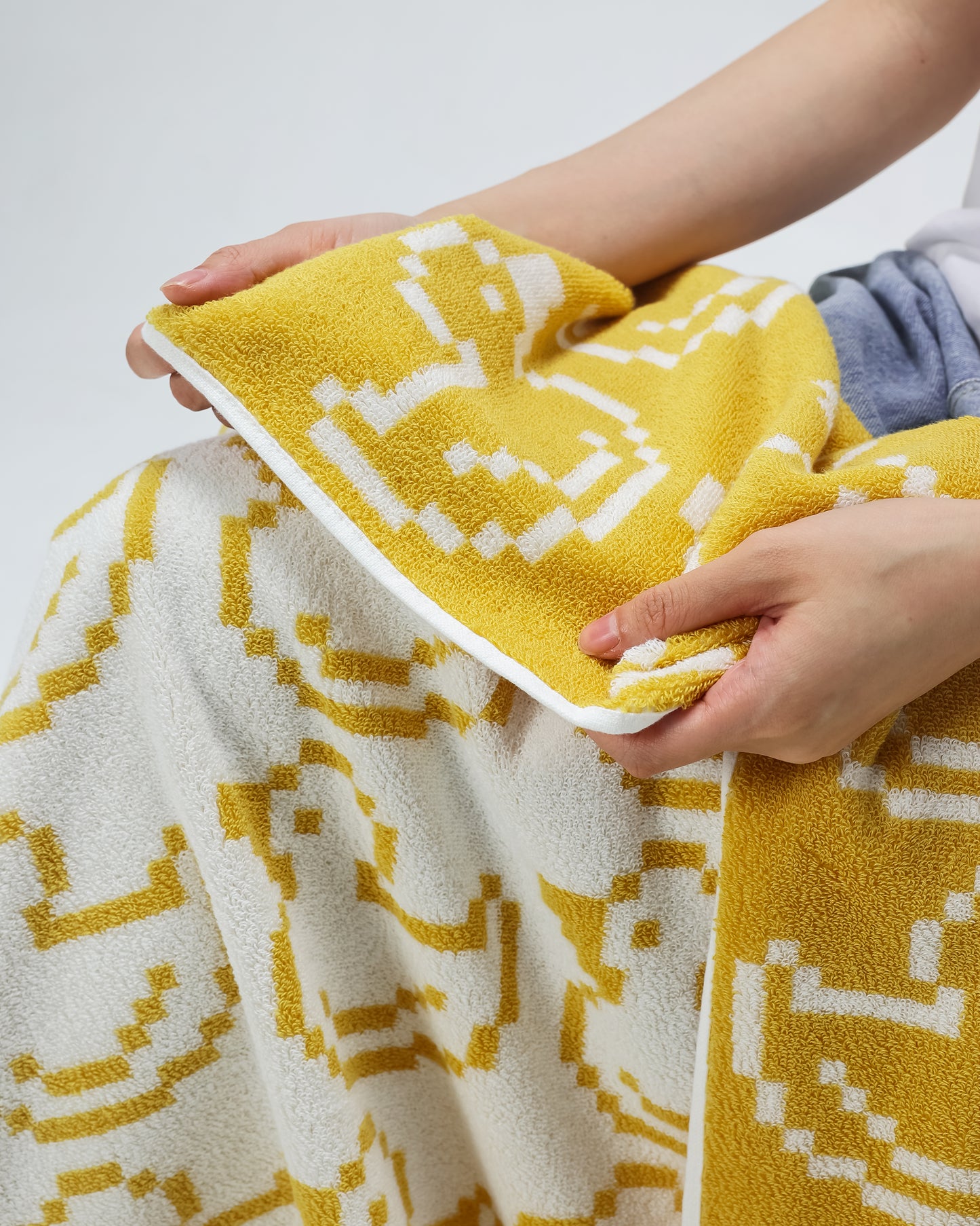 Pixel Yellow Duck · Cotton Bath Towel