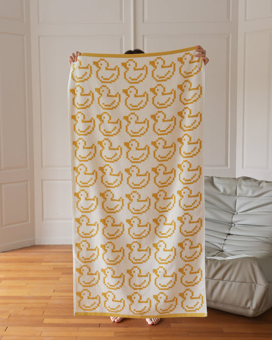 Pixel Yellow Duck · Cotton Bath Towel
