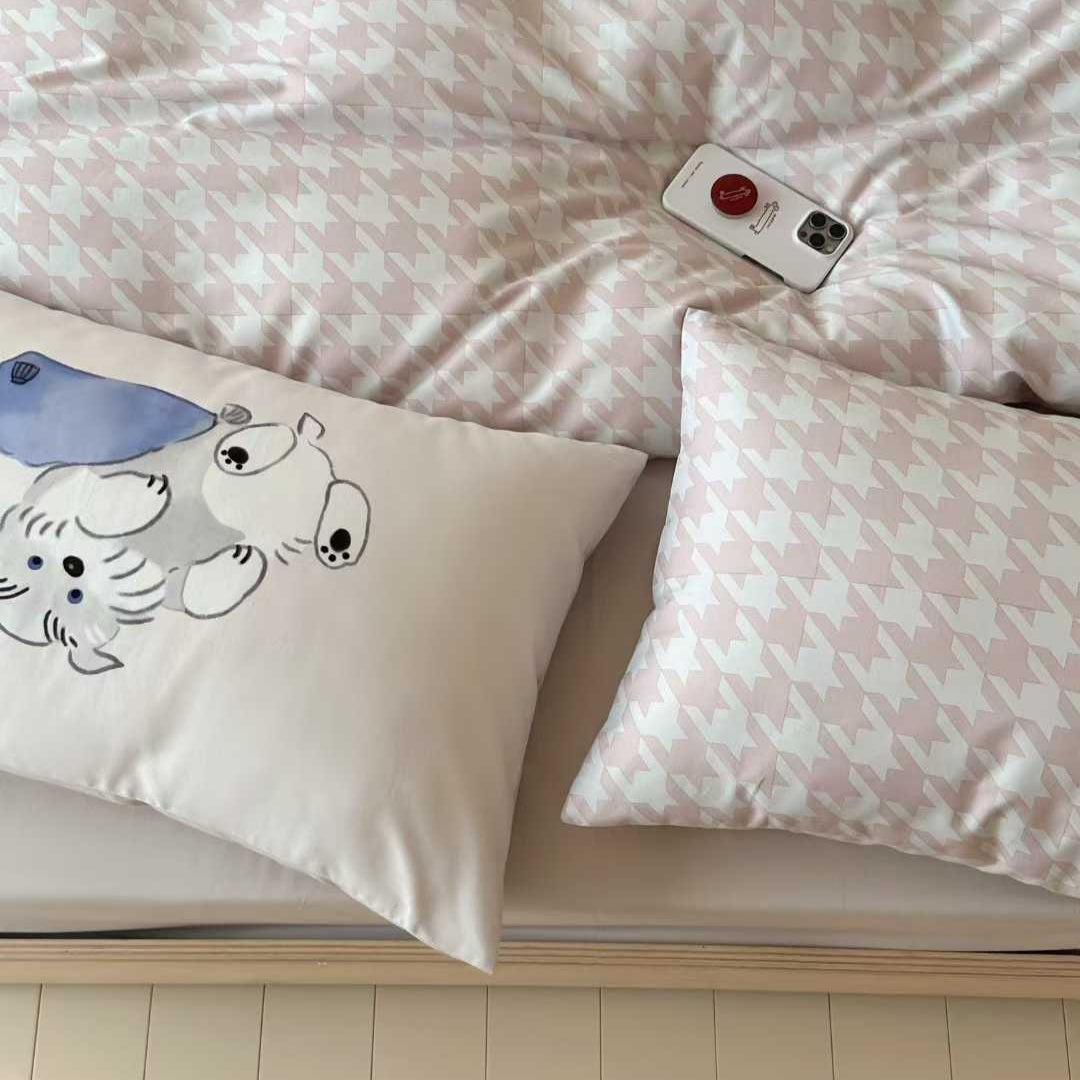 Puppy Blush · 100s Cotton Flannel Bedding Set