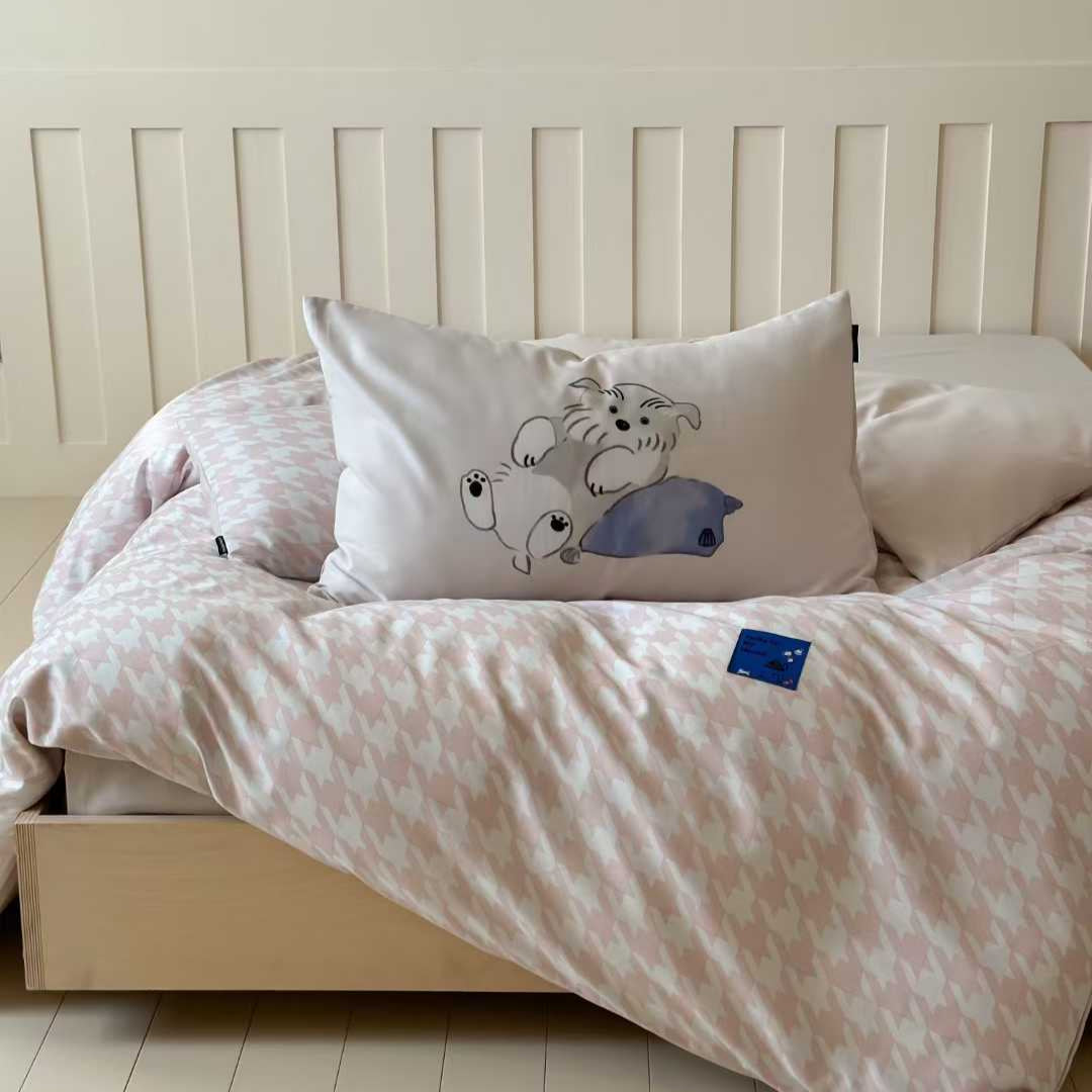 Puppy Blush · 100s Cotton Flannel Bedding Set