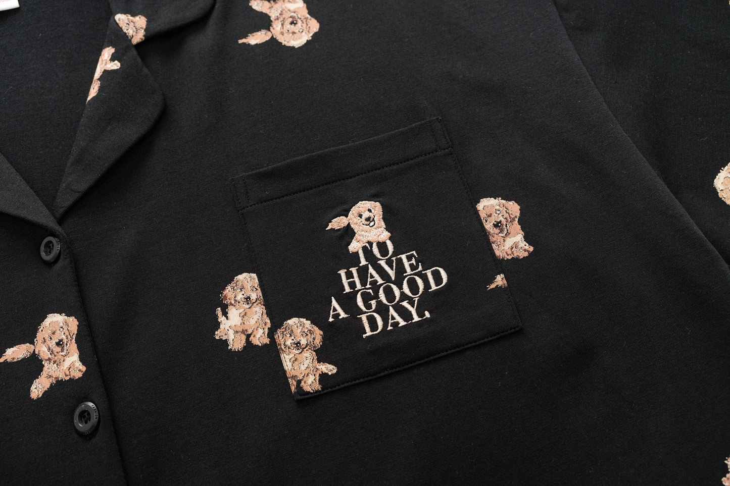 Puppy Nights · Couple Cotton Short Sleeve Pajama Set