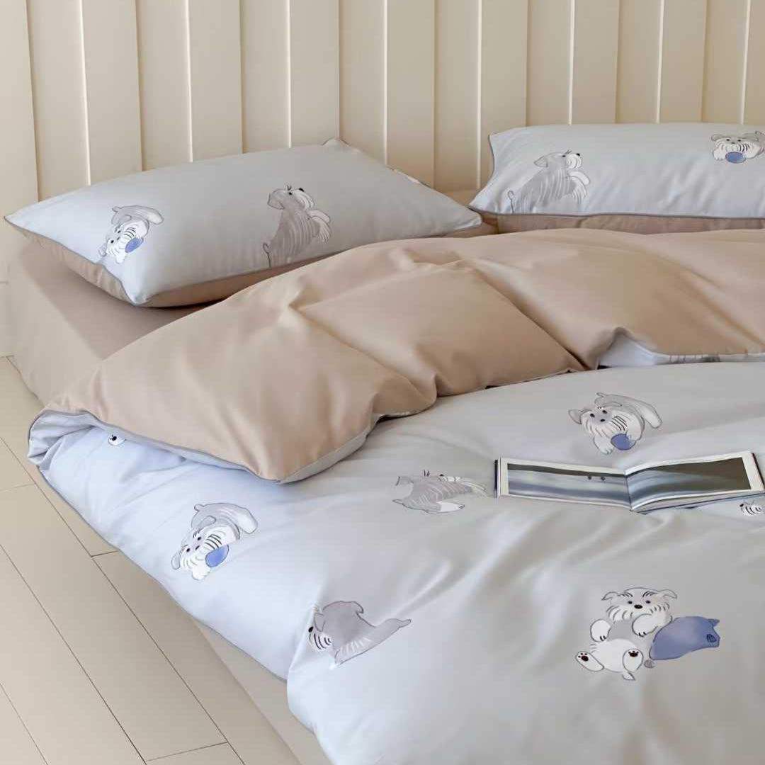 Schnauzer Dreams · 100s Cotton Flannel Bedding Set