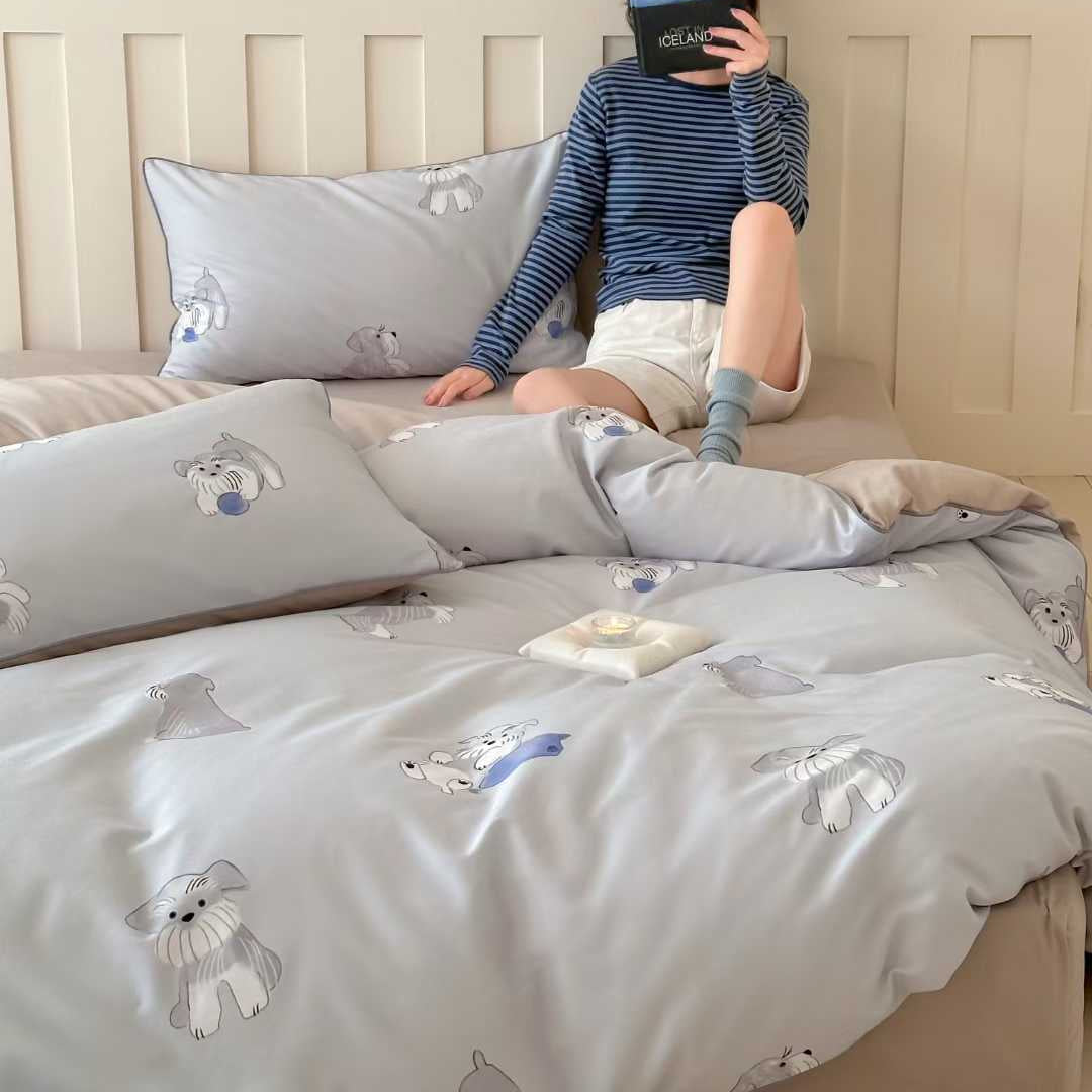 Schnauzer Dreams · 100s Cotton Flannel Bedding Set