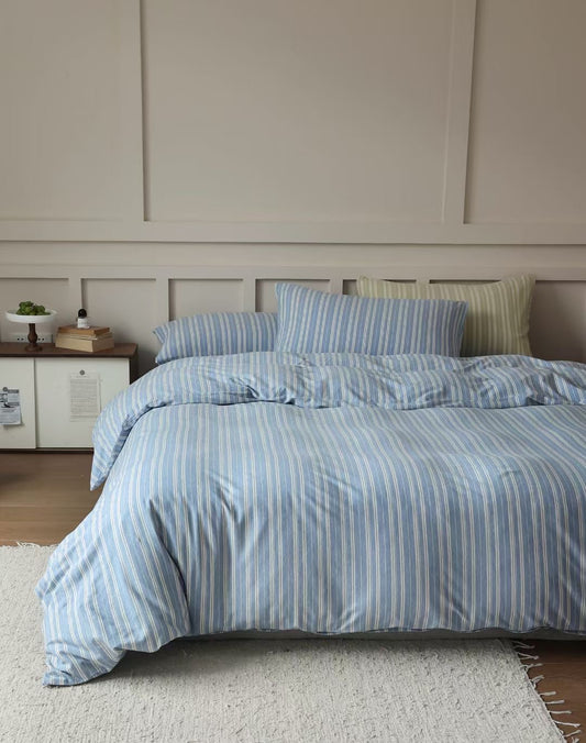 Minimal Stripes · 100% Knit Cotton Bedding Set