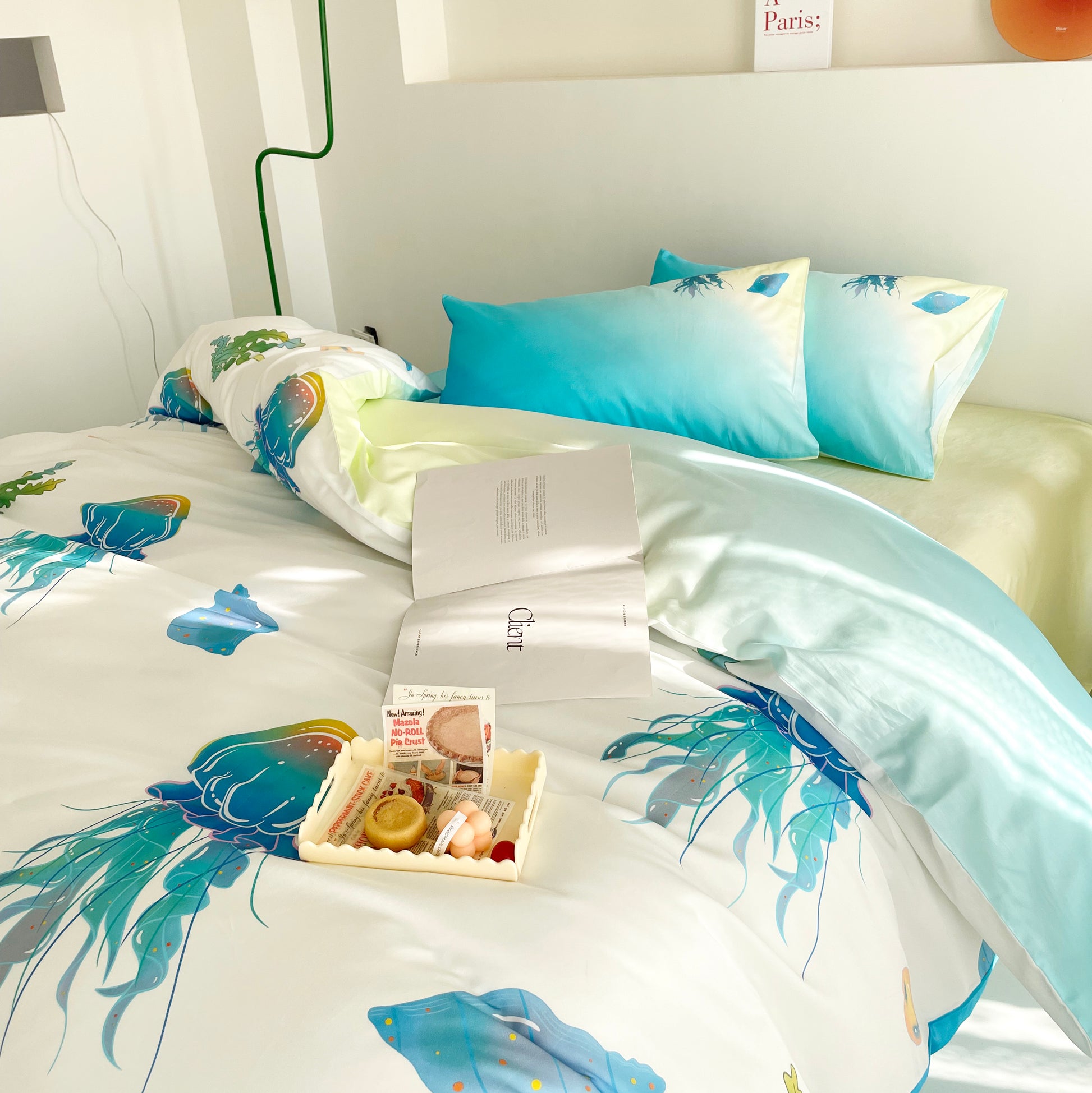 Twin XL bedding sets for dorms with an ocean theme, featuring coastal designs and soothing sea-inspired colors.