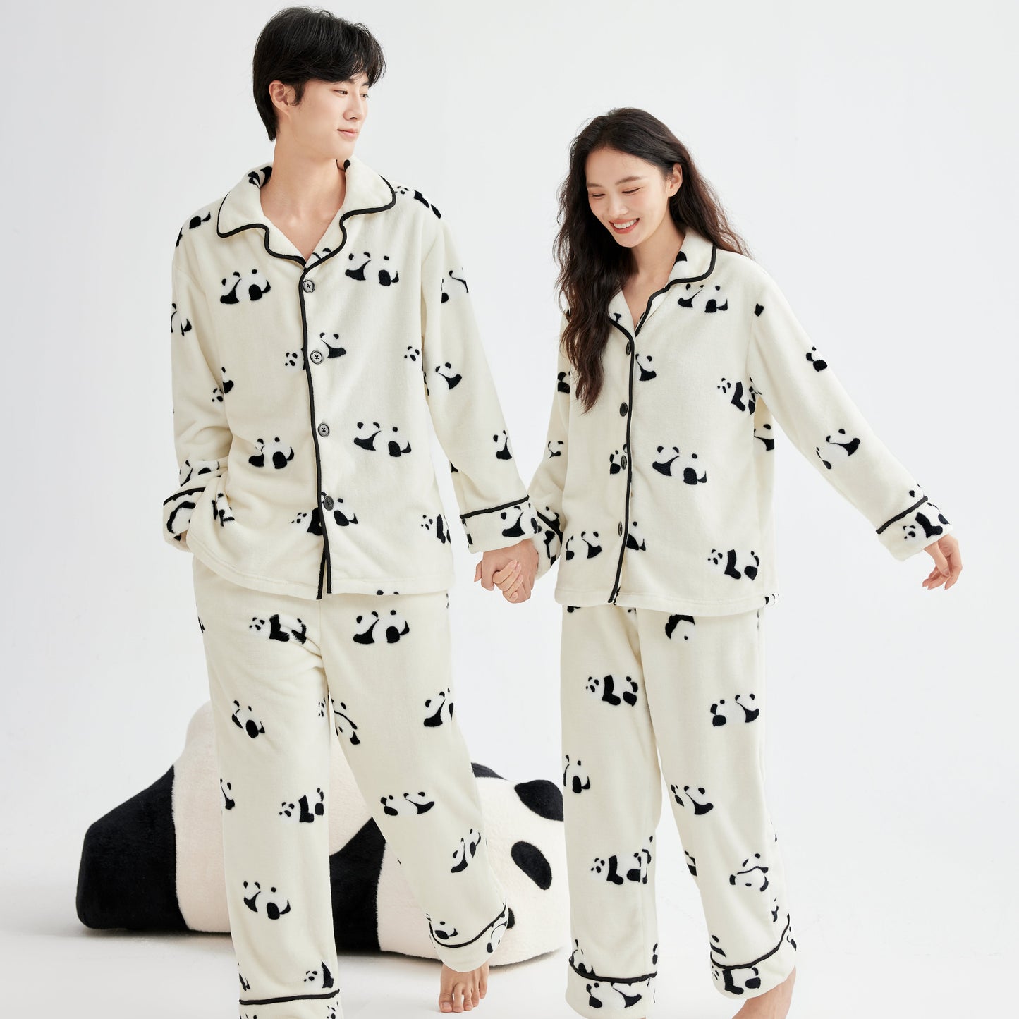 Sleepy Panda · Couple Flannel Pajama Set