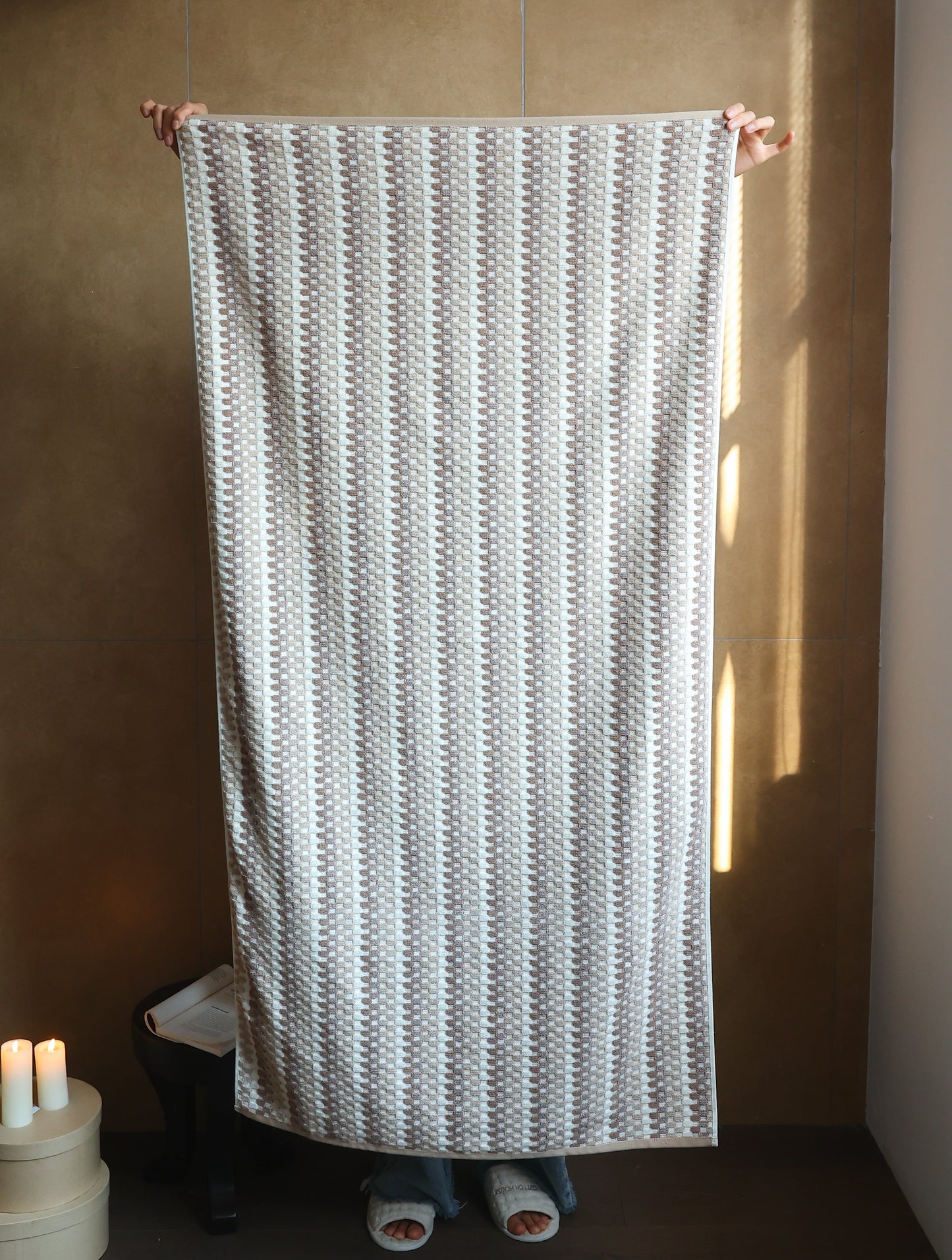 Textured Checkerboard · Cotton Bath Towel