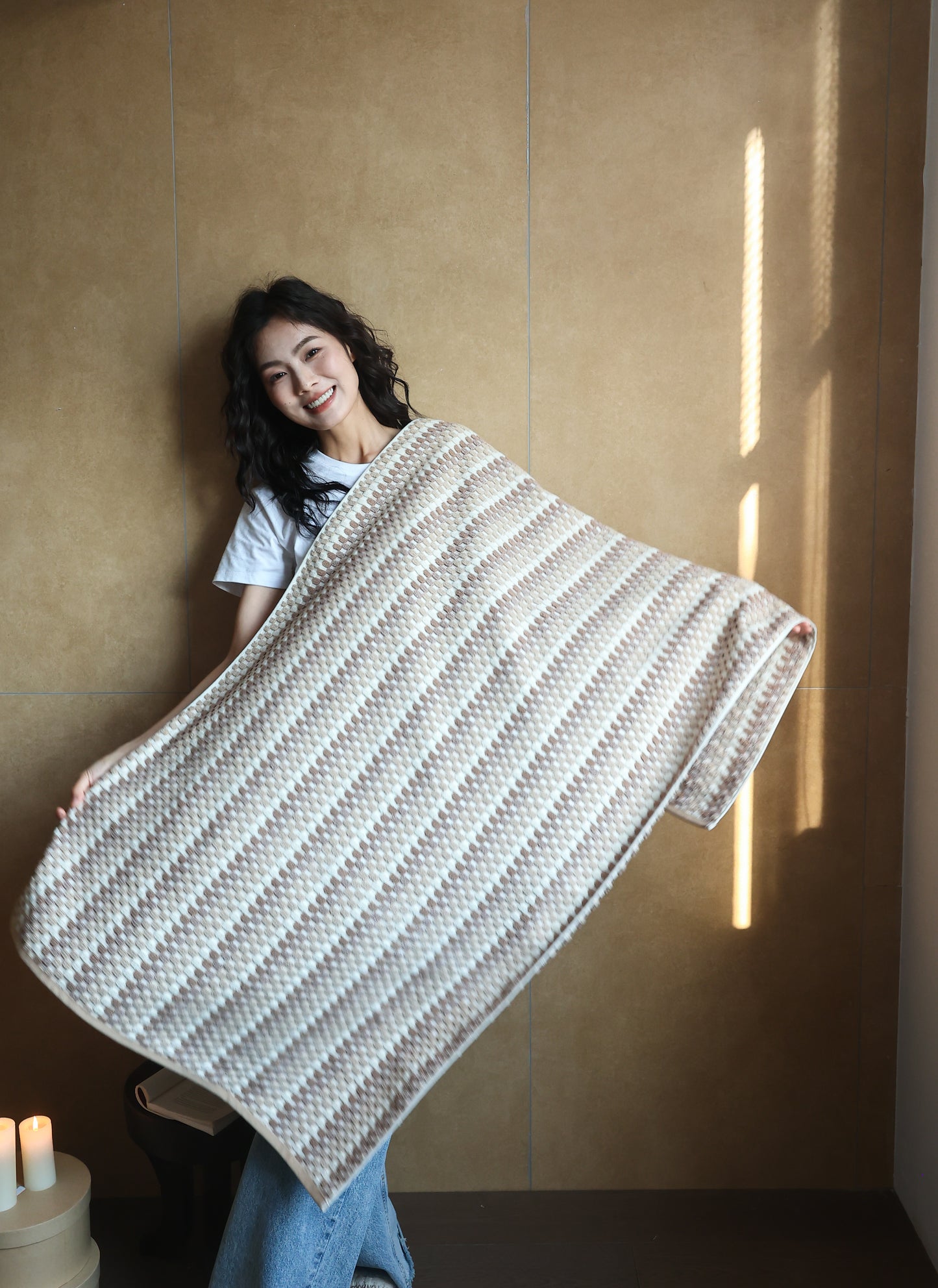 Textured Checkerboard · Cotton Bath Towel