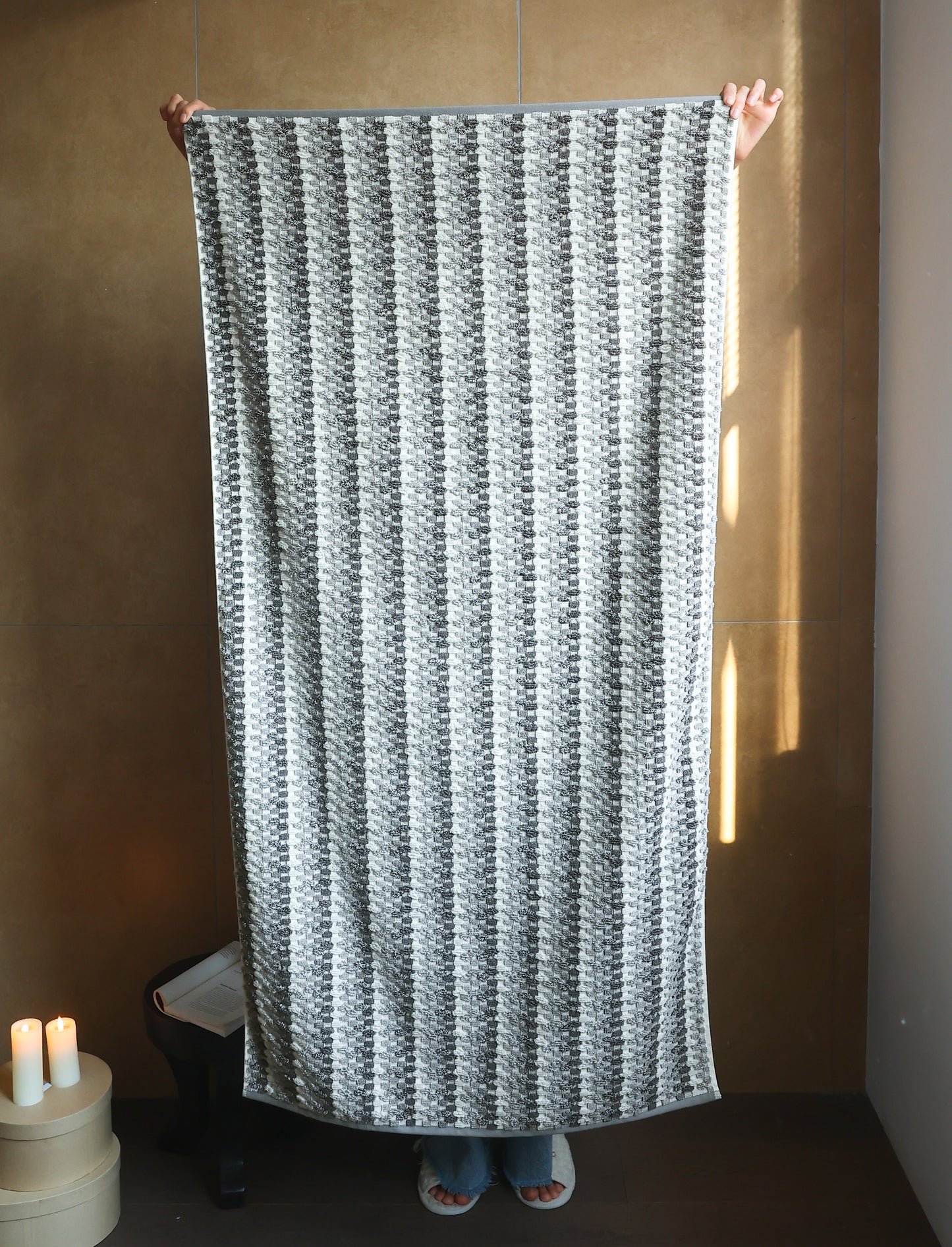 Textured Checkerboard · Cotton Bath Towel