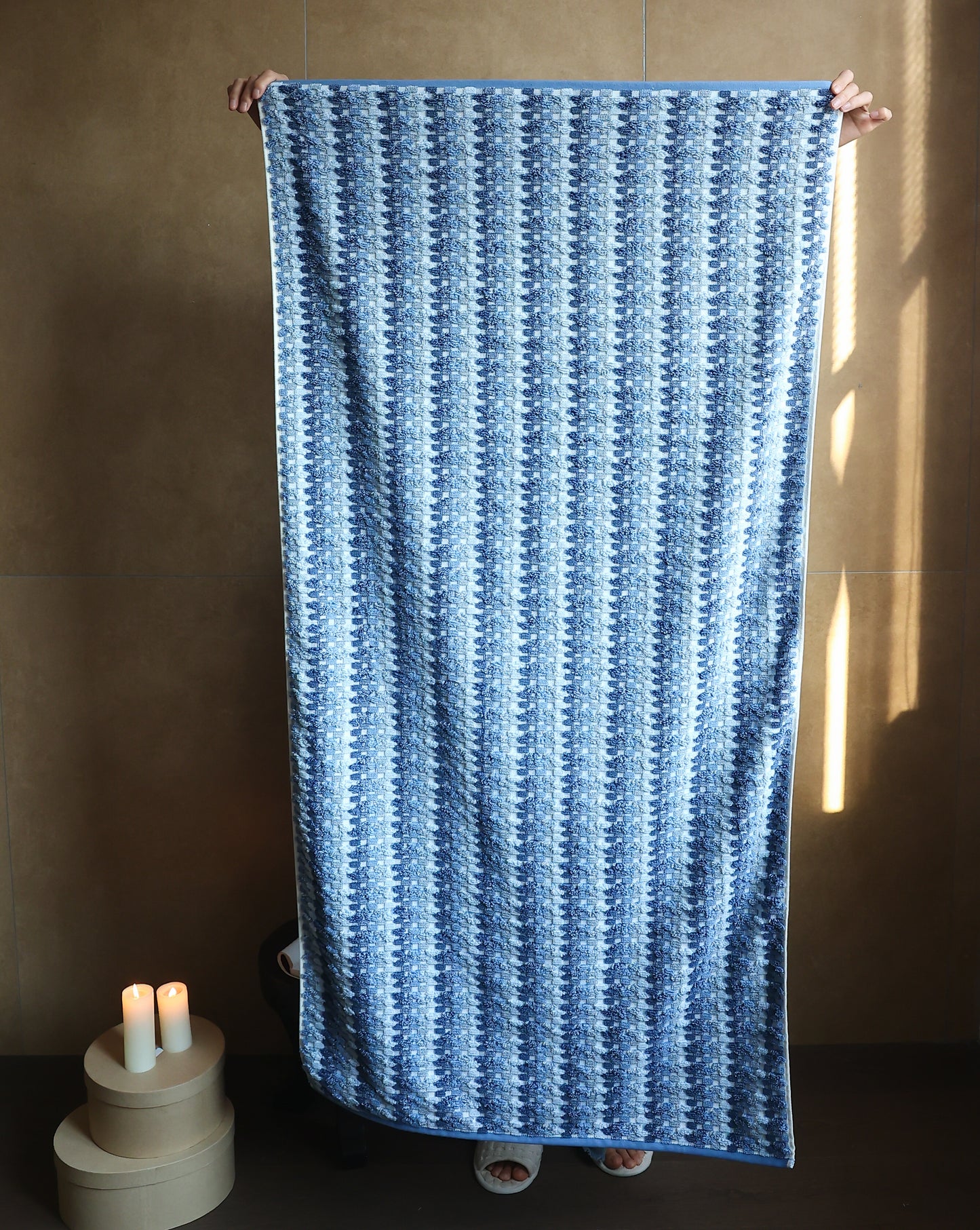 Textured Checkerboard · Cotton Bath Towel