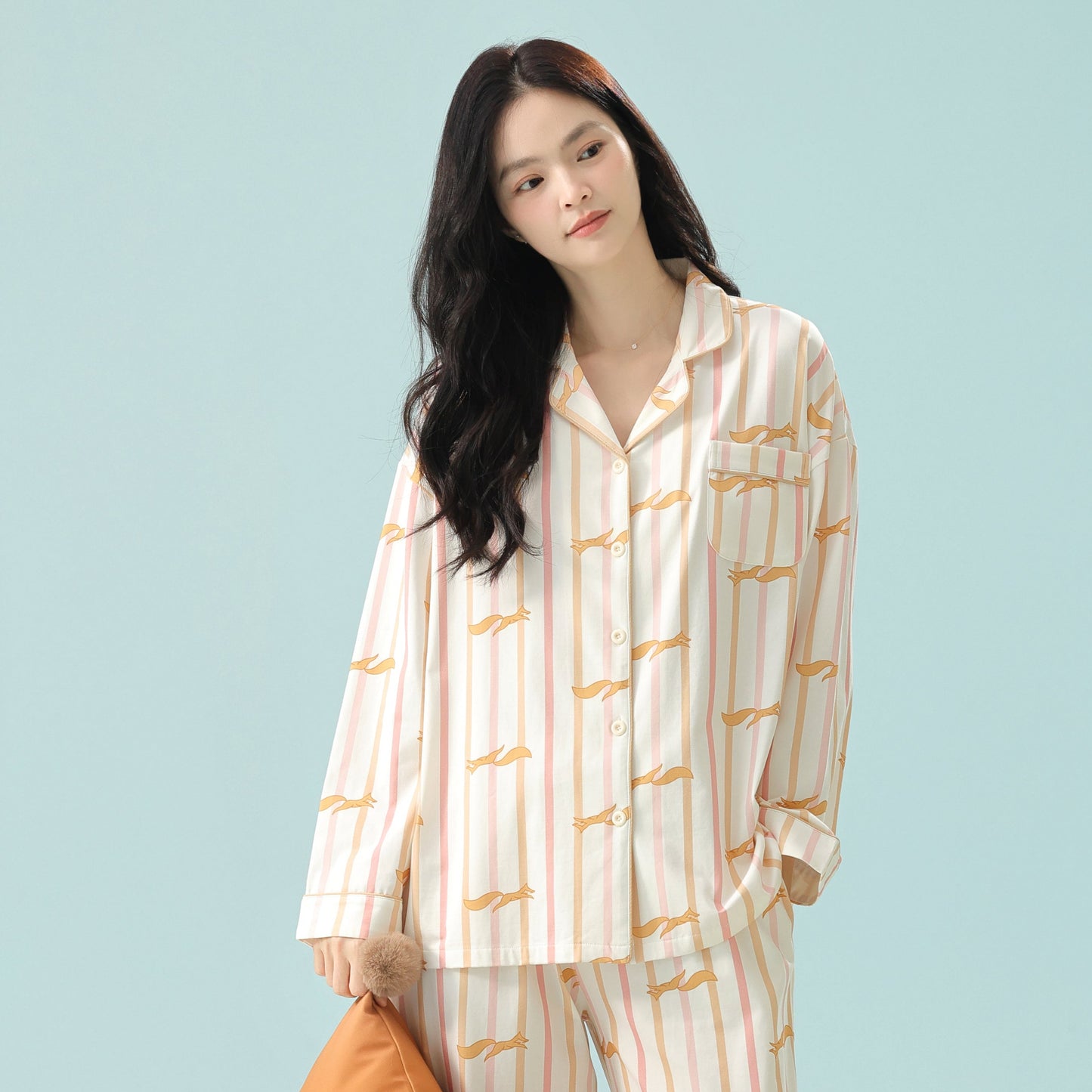 Whispering Fox · Women's Cotton Long Sleeve Pajama Set
