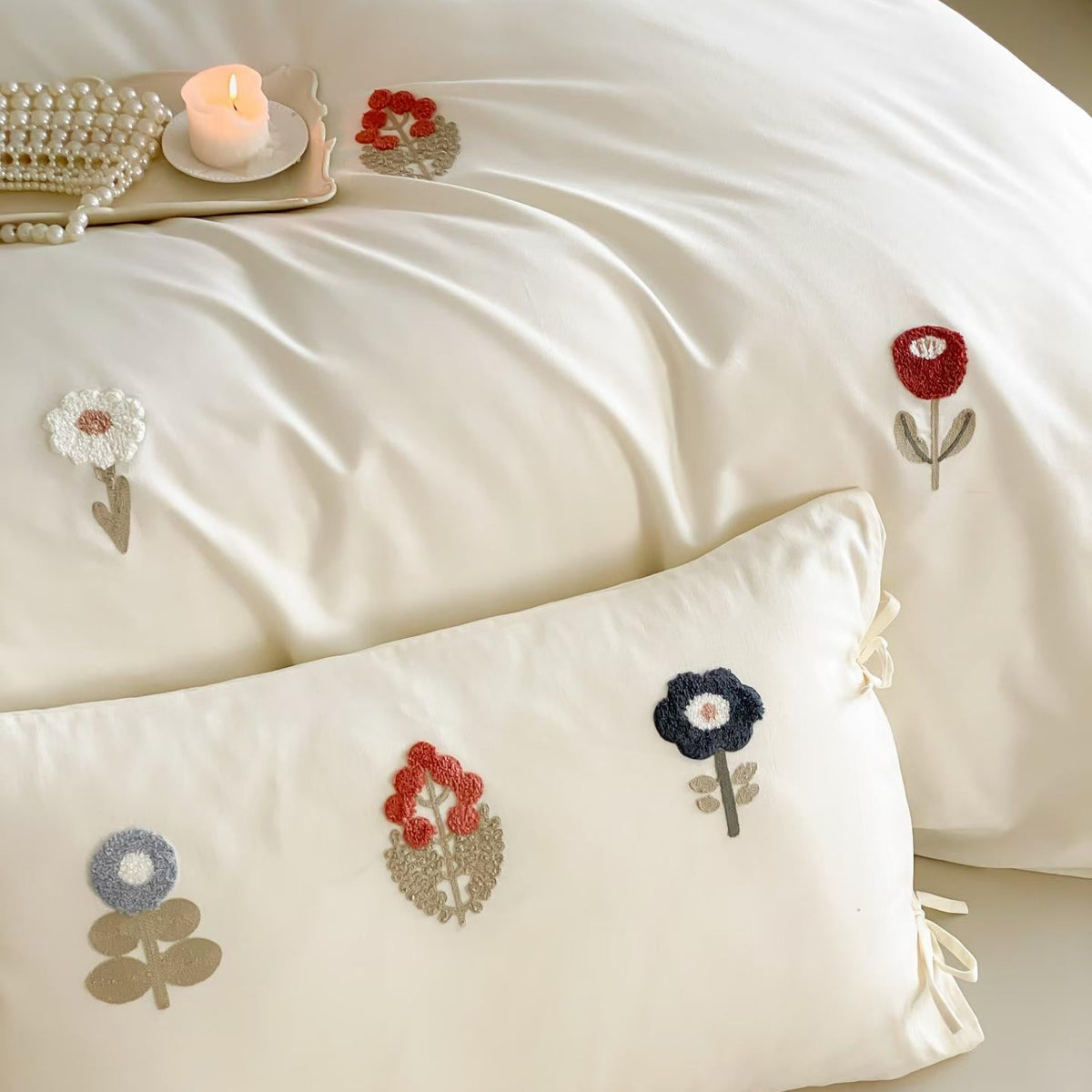 Whispering Petals · 100s Long Staple Cotton Flannel Bedding Set