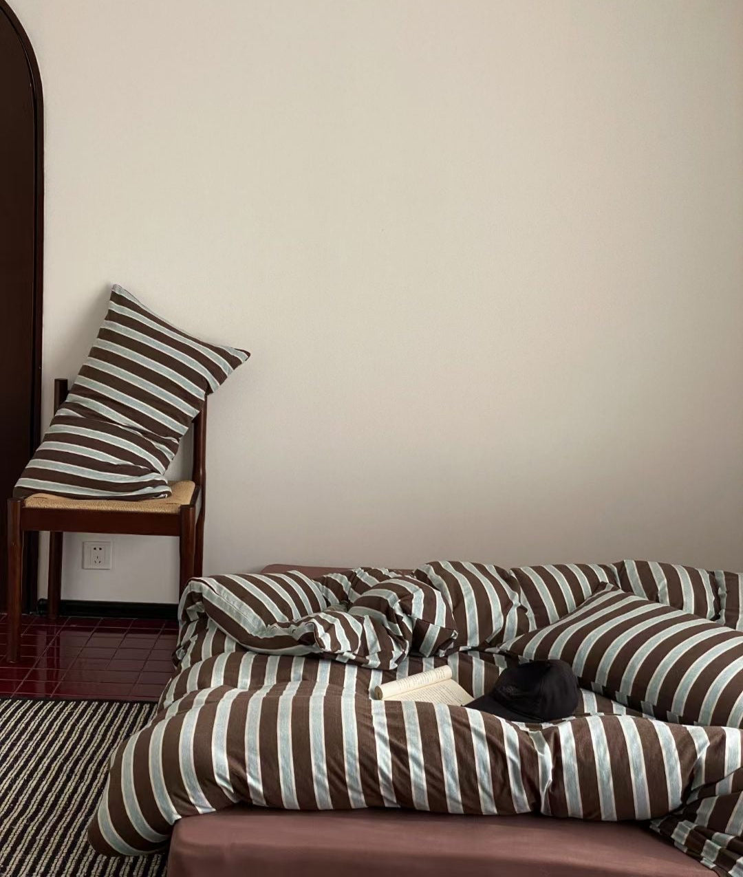 100% Knit Cotton Stripes Bedding Set