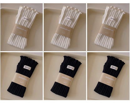FrillStep · Japanese Ruffle Trim Ribbed Long Socks