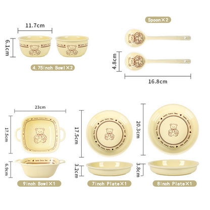 7-Piece Teddy Bear · Ceramic Dinnerware Set