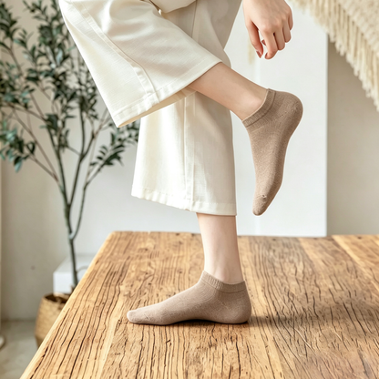 Women's Cotton Ankle Socks - 5 Pairs