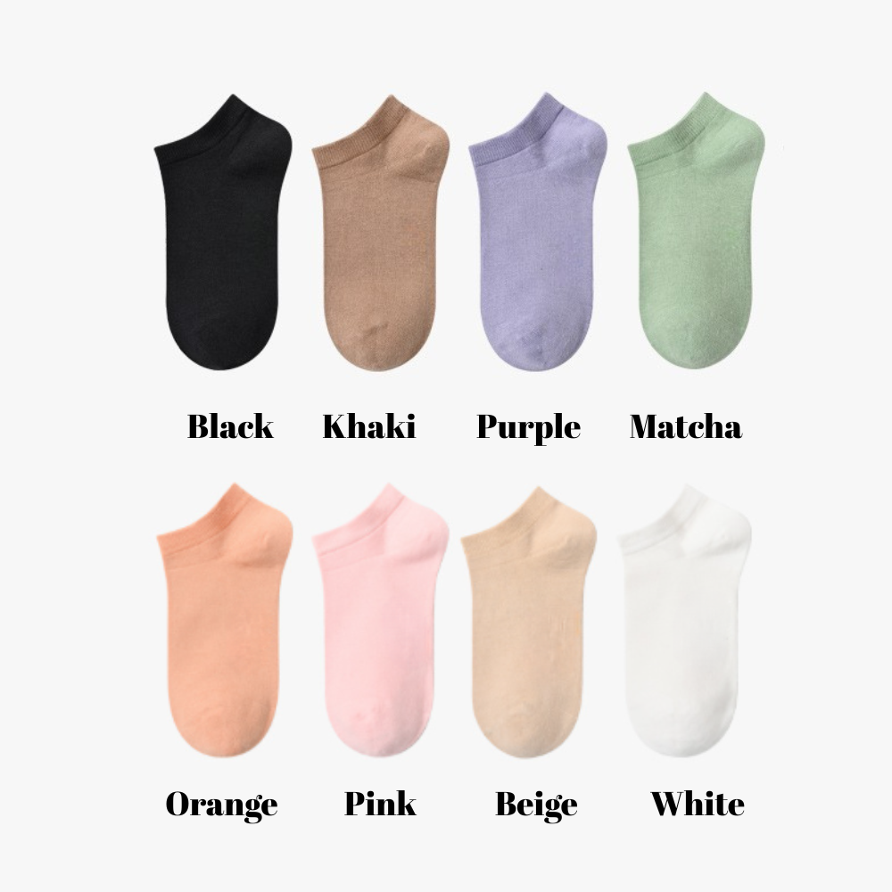 Women's Cotton Ankle Socks - 5 Pairs