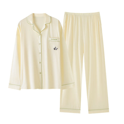 Bamboo & Panda · Women's Cotton Long-Sleeve Pajama Set