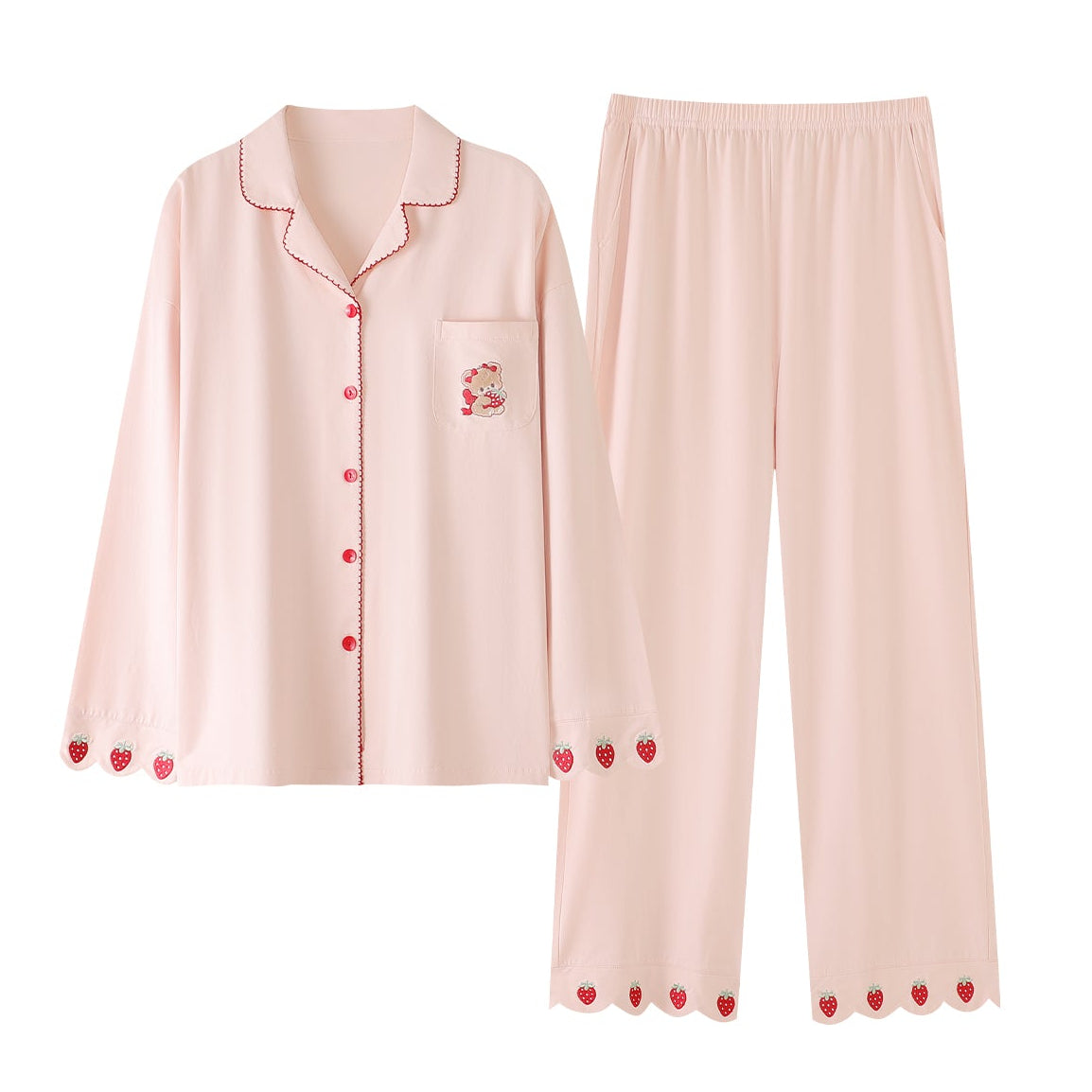 Berry Bear · Women's Cotton Long-Sleeve Pajama Set