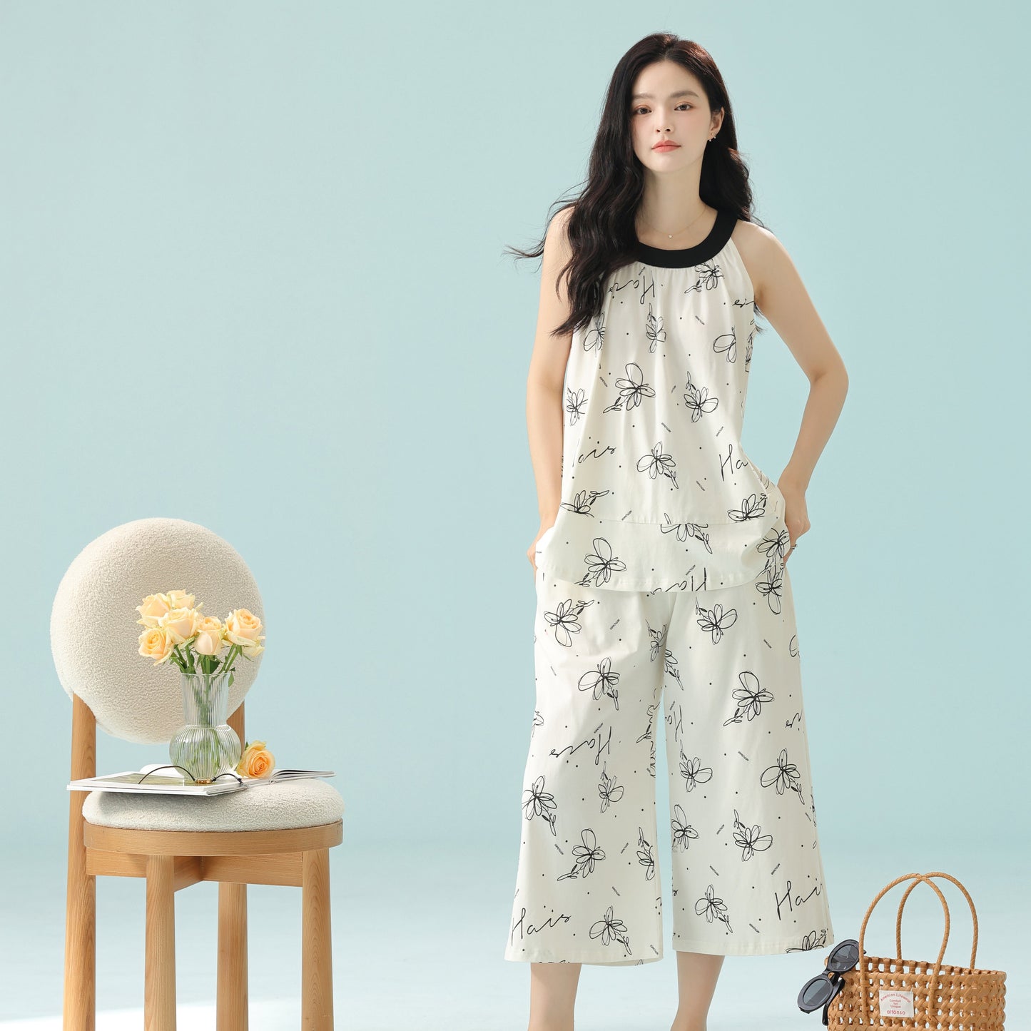 Bloom Whispers · Women's Cotton Pajama Set