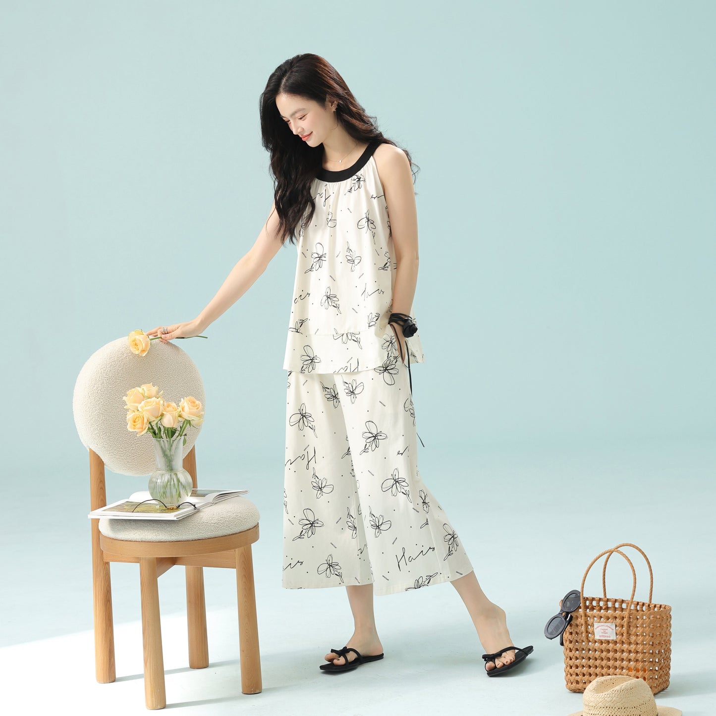 Bloom Whispers · Women's Cotton Pajama Set