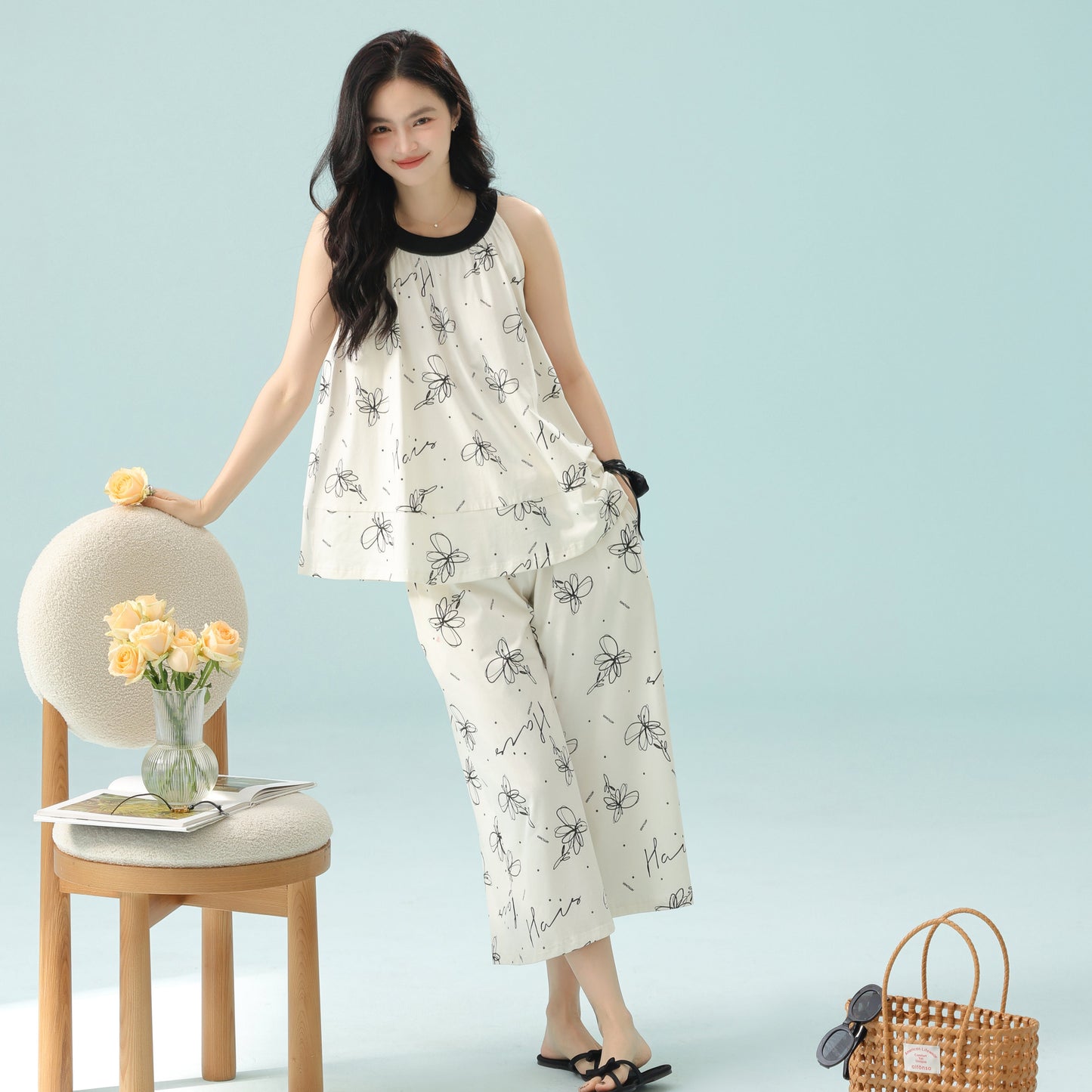 Bloom Whispers · Women's Cotton Pajama Set