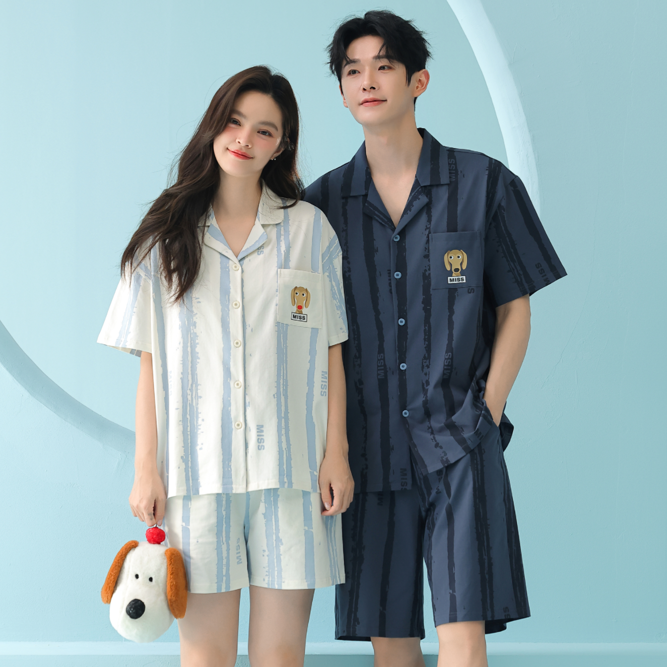 Blue Biscuit · Couple Cotton Short Sleeve Pajama Set