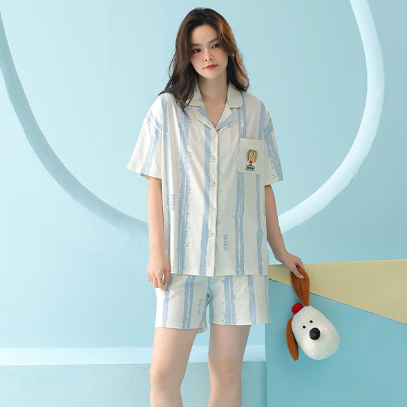 Blue Biscuit · Couple Cotton Short Sleeve Pajama Set