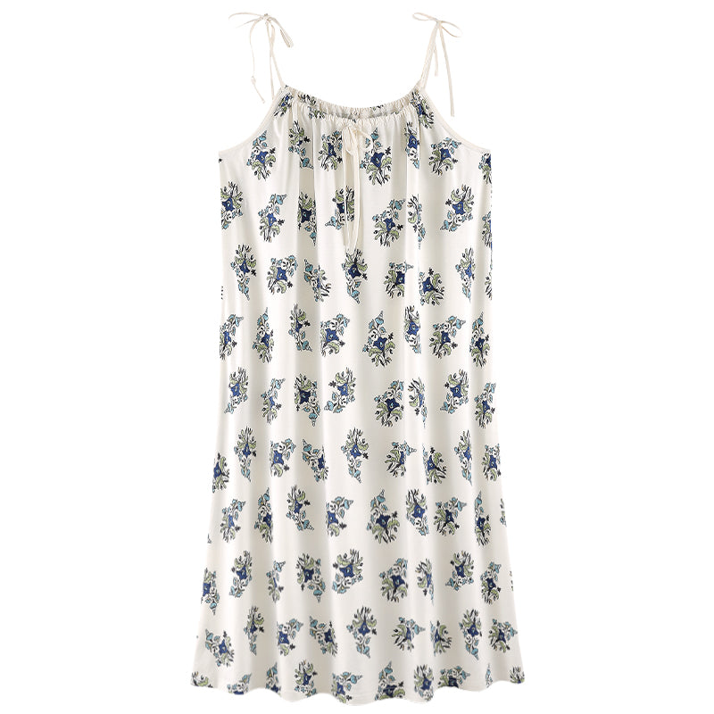 Blue Bloom Cottage · Women's Cotton Pajama Set - Short-Sleeve Nightdress / Camisole Nightdress