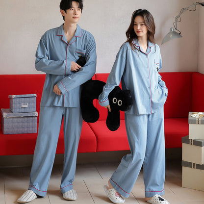 Blueberry Pup · Couple Cotton Long Sleeve Pajama Set