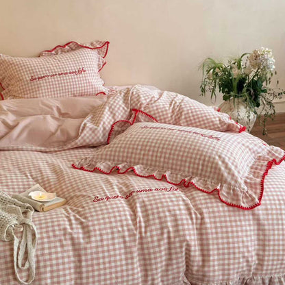 Morning Mist Gingham · 100% Soft Washed Cotton Bedding