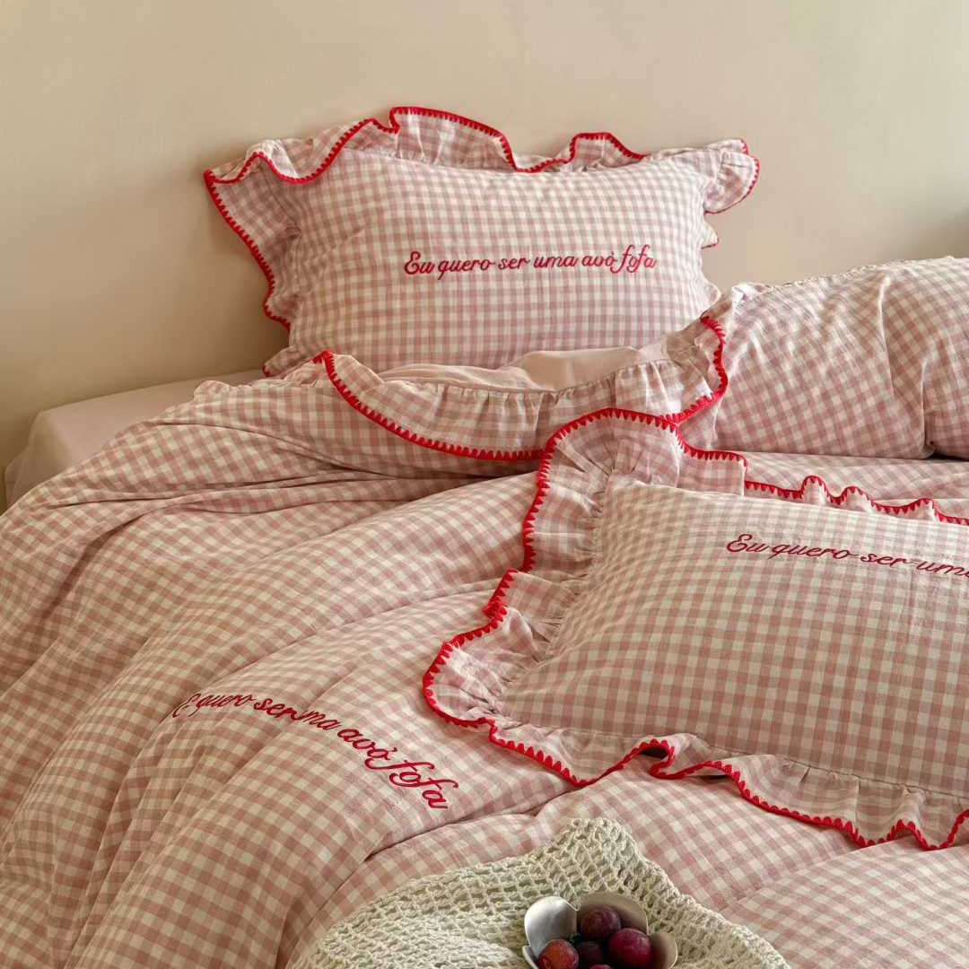 Morning Mist Gingham · 100% Soft Washed Cotton Bedding