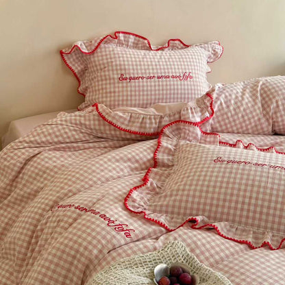 Morning Mist Gingham · 100% Soft Washed Cotton Bedding