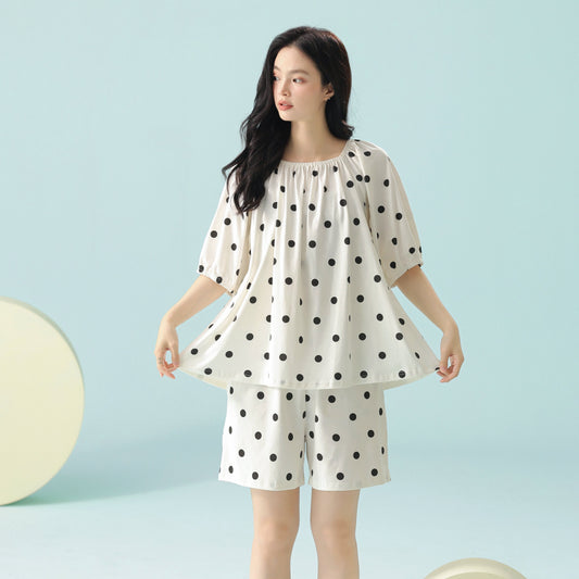 Bubble Gleam · Women's Cotton Pajama Set - Short Sleeve & Shorts / Nightdress